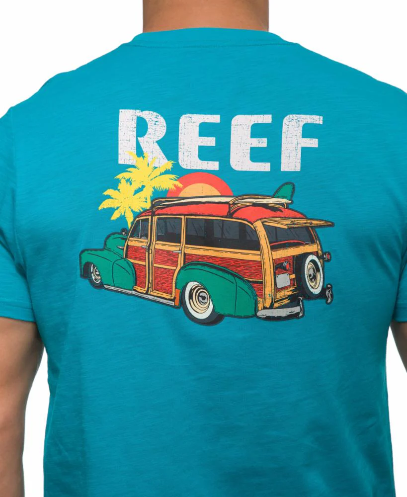 Reef Apparel Men HAWAIIANBREAD GRAPHIC TEE TILE BLUE - Image 4