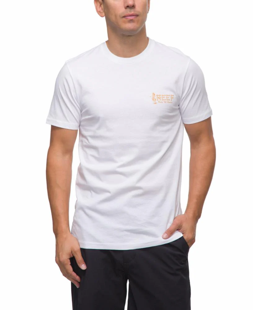 Reef Apparel Men ISLAND GIRL GRAPHIC TEE BRIGHT WHITE