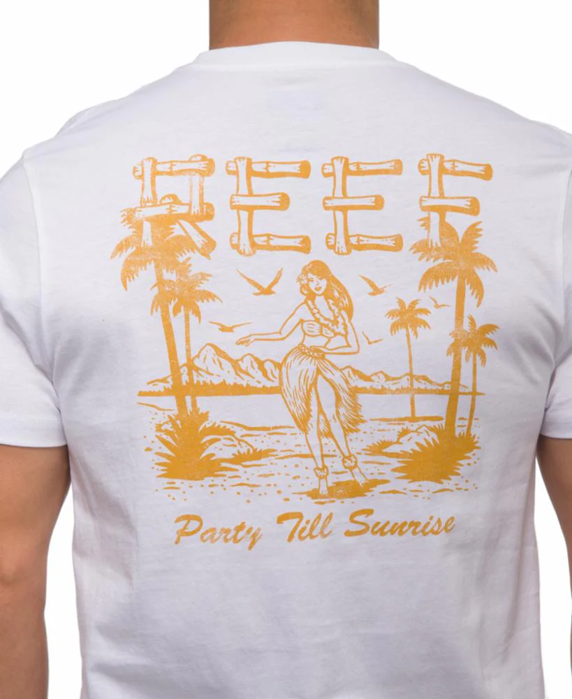 Reef Apparel Men ISLAND GIRL GRAPHIC TEE BRIGHT WHITE - Image 4