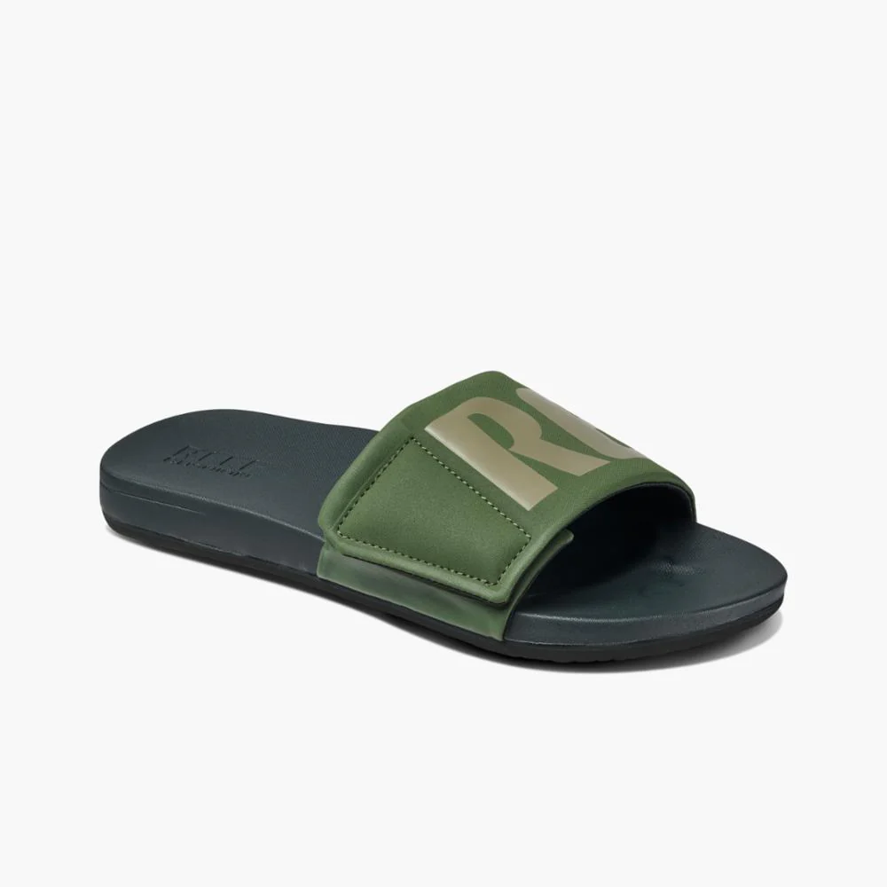 Reef Men CUSHION SLIDE OLIVE GREY LOGO