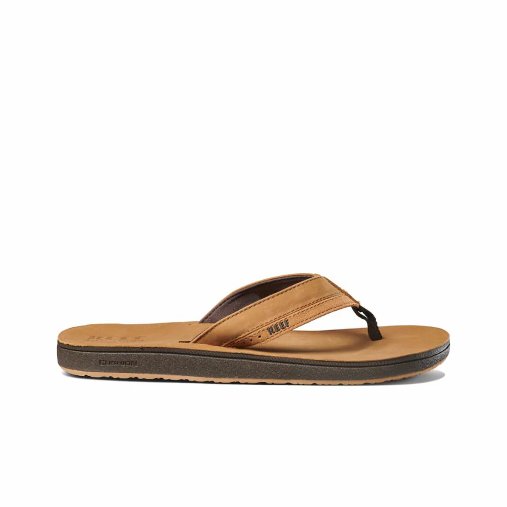 Reef Men LEATHER CONTOURED CUSHION TAN - Image 2