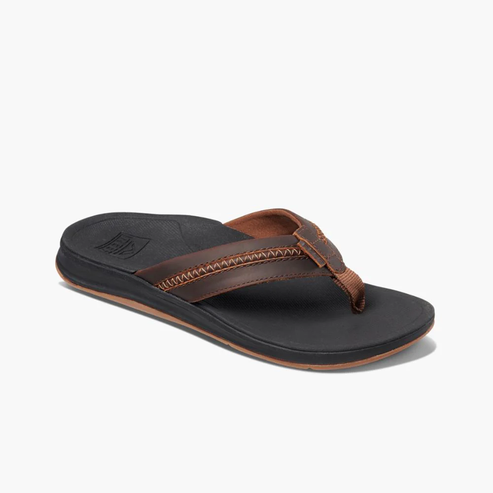 Reef Men LTHR ORTHO COAST BLACK/BROWN