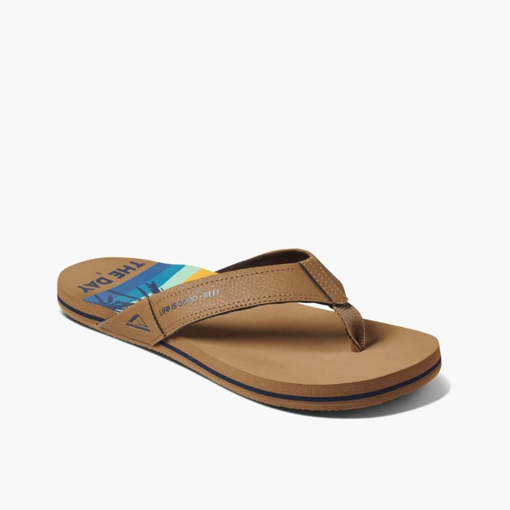 Reef Men REEF NEWPORT + LIFE IS GOODOD SEAS THE DAY BROWN