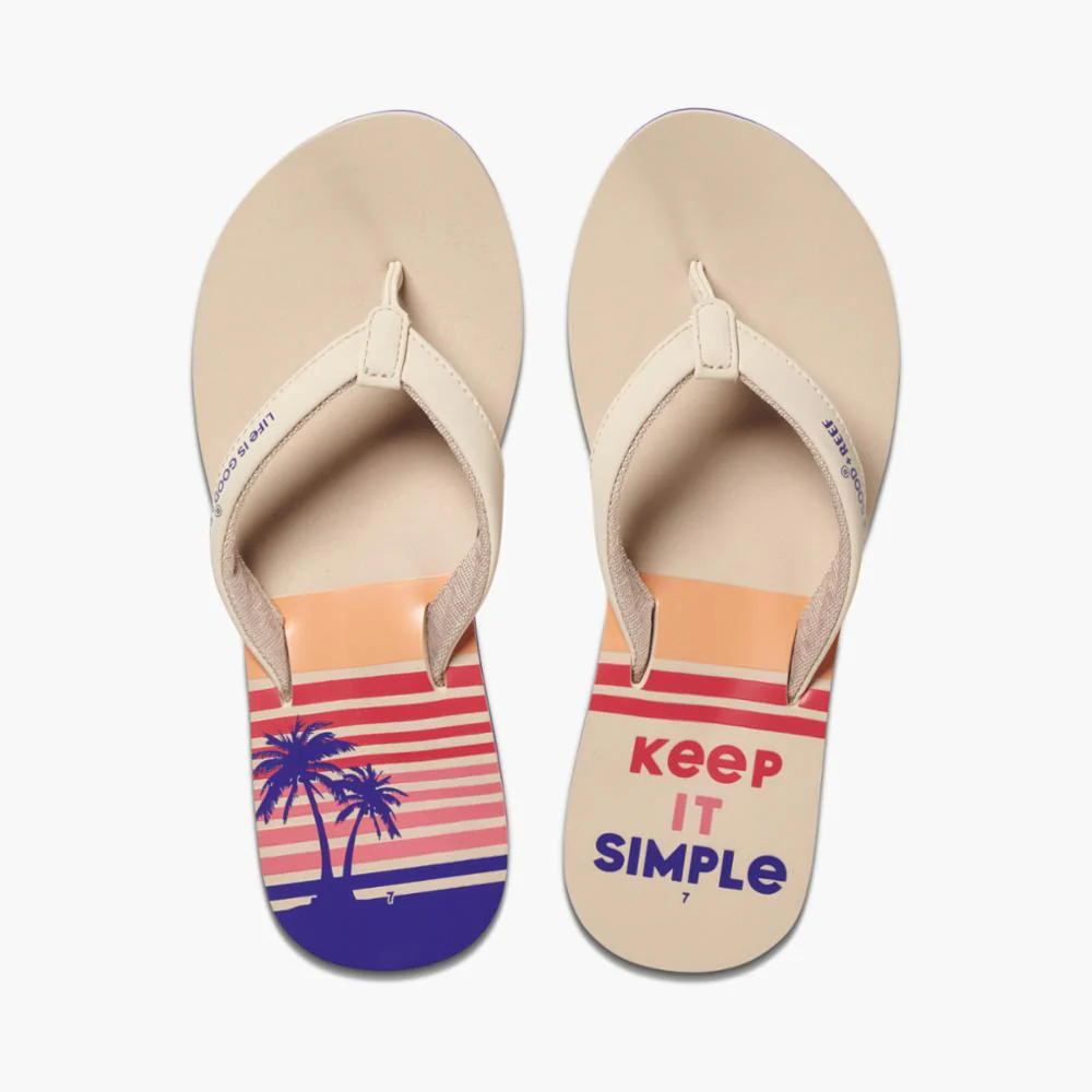 Reef Women REEF CUSHION SANDS + LIFE IS GOOD KEEP IT SIMPLE NATURAL - Image 3