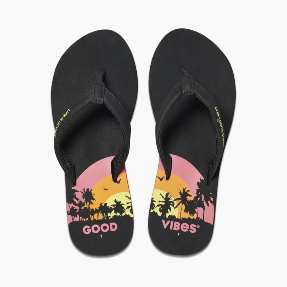 Reef Women REEF CUSHION SANDS + LIFE IS GOOD IS GOOD SUNSET BLACK - Image 3