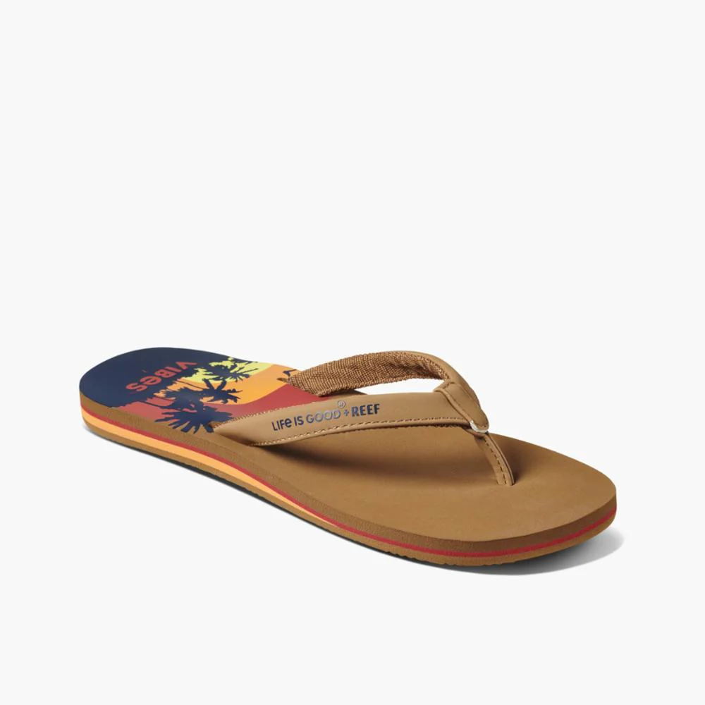 Reef Women REEF CUSHION SANDS + LIFE IS GOOD IS GOOD SUNSET TOBACCO