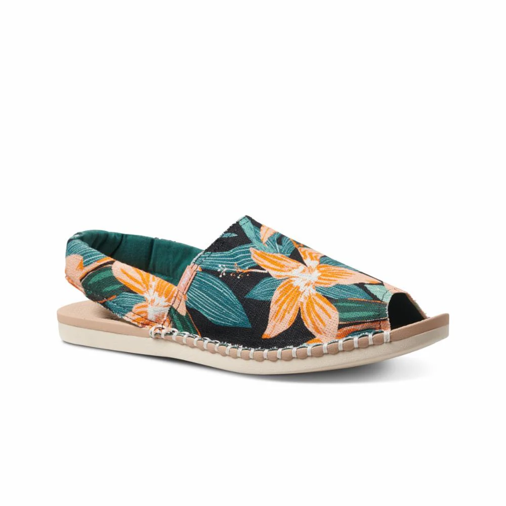 Reef Women REEF ESCAPE SLING PRINTS BLACK HIBISCUS