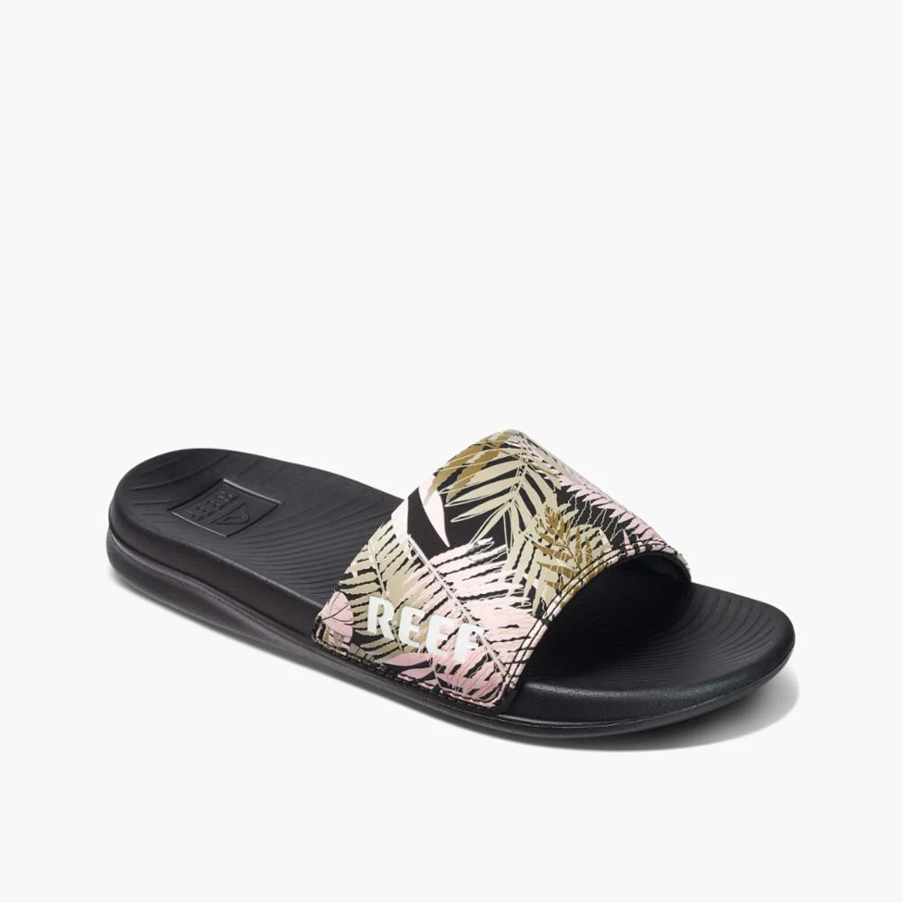 Reef Women REEF ONE SLIDE BLACK SHADED PALMS